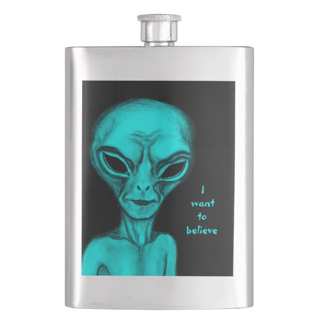 Alien, ich wollte zu glauben flachmann (Vorderseite)