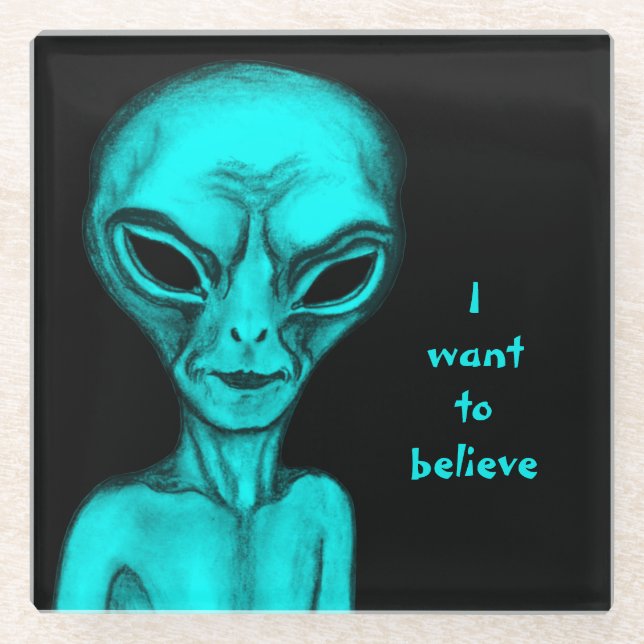 Alien, ich wollte zu glauben glasuntersetzer (Vorderseite)