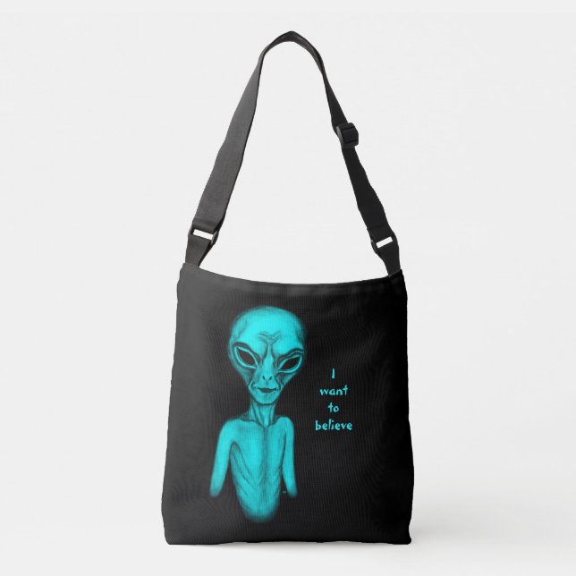 Alien, ich wollte zu glauben tragetaschen mit langen trägern (Vorderseite)