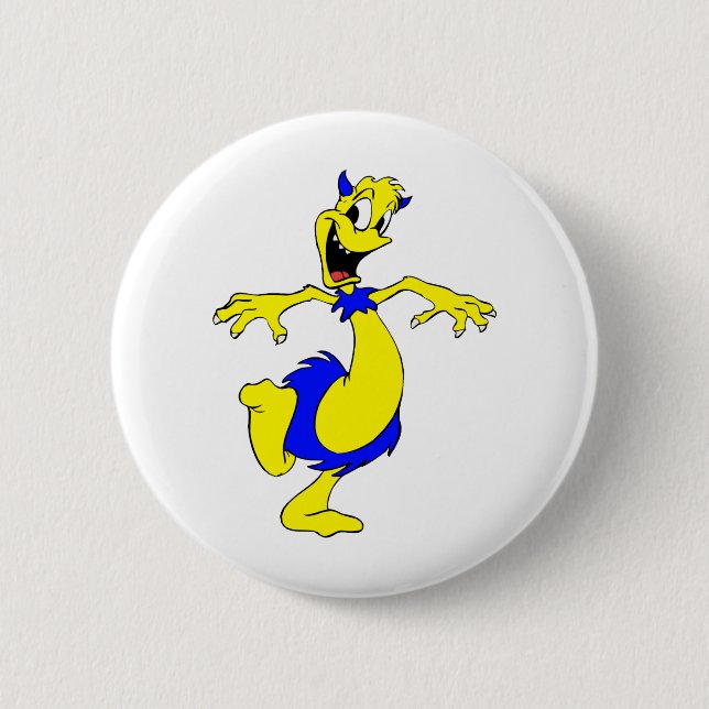 Alien im Pelzrock Button (Vorderseite)