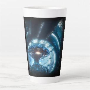 Alien im Weltraum Latte Tasse