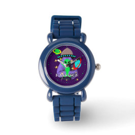 Alien im Weltraum Spaß Kinder Personalisiert Armbanduhr