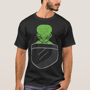 Alien in der Pocket Ufo Space Extraterrestrische T-Shirt