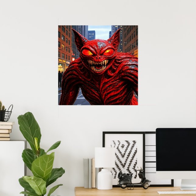 Alien in der Stadt KI Alien  Poster (Heimbüro)