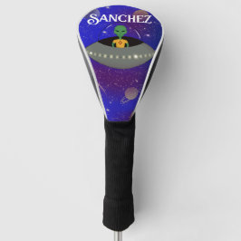 Alien in einem Raumschiff mit einem neuen T - Shir Golf Headcover