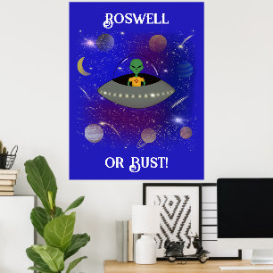 Alien in einem Raumschiff mit einem neuen T - Shir Poster