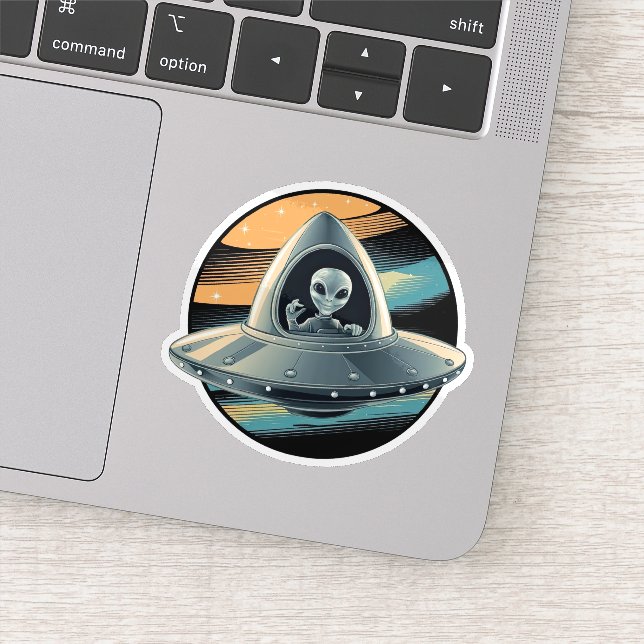Alien in Raumfahrt Aufkleber (Detail)