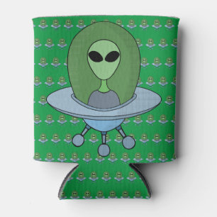 Alien in seinem kleinen Raumschiff Dosenkühler