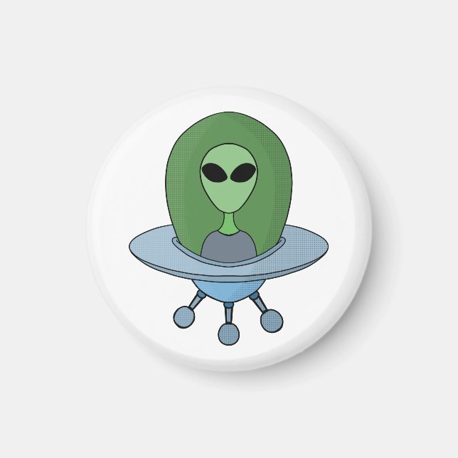 Alien in seinem kleinen Raumschiff Magnet (Vorne)