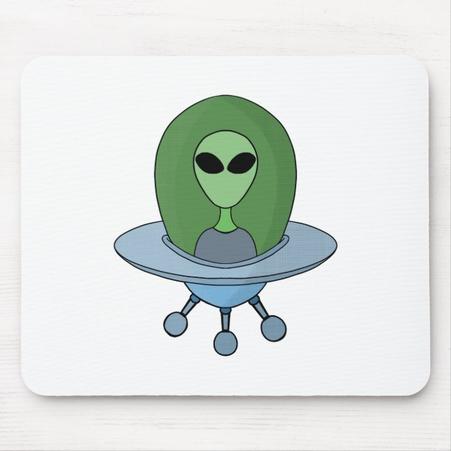 Alien in seinem kleinen Raumschiff Mousepad (Vorne)
