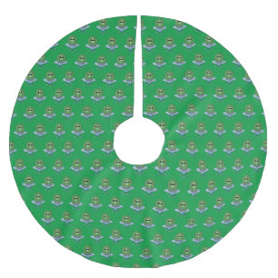 Alien in seinem kleinen Raumschiff Polyester Weihnachtsbaumdecke