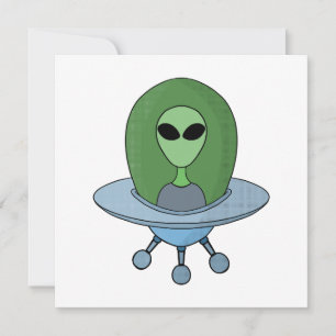 Alien in seinem kleinen Raumschiff Save The Date