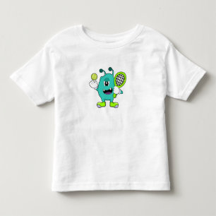 Alien in Tennis mit Tennisschläger Kleinkind T-shirt