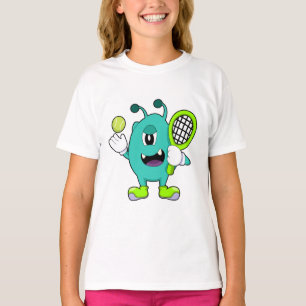 Alien in Tennis mit Tennisschläger T-Shirt