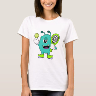 Alien in Tennis mit Tennisschläger T-Shirt