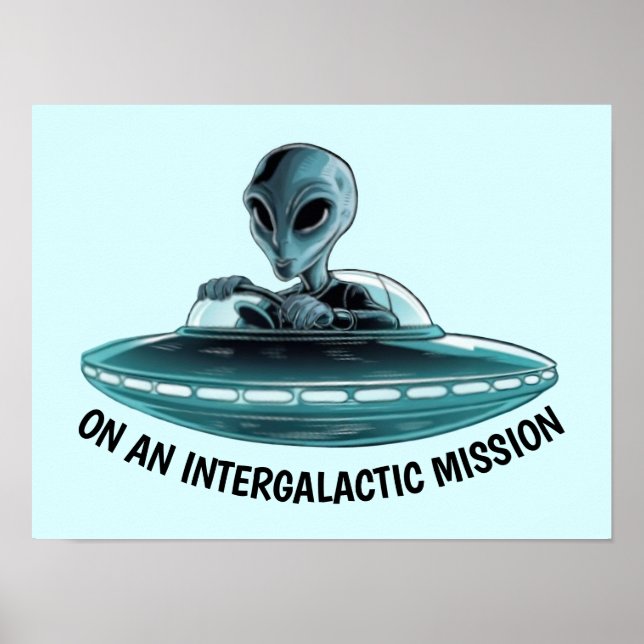 Alien in UFO Poster (Vorne)