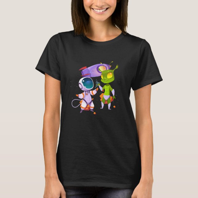 Alien Inking Astronaut Tattoo T-Shirt (Vorderseite)