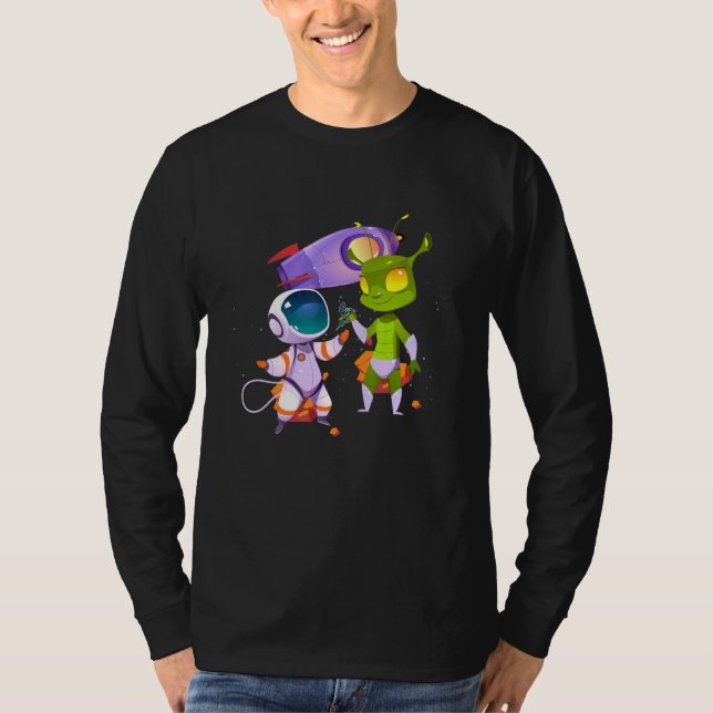 Alien Inking Astronaut Tattoo T-Shirt (Vorderseite)