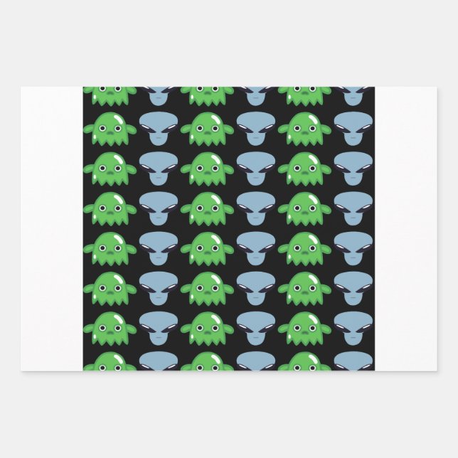 Alien intergalaktisches Geschenkpapier (Vorderseite 3)