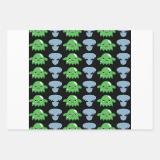 Alien intergalaktisches Geschenkpapier Set