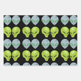 Alien intergalaktisches Geschenkpapier Set