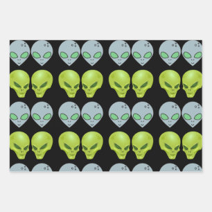 Alien intergalaktisches Geschenkpapier Set