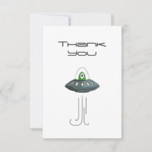 Alien Invader Flat Dankeschön Karte