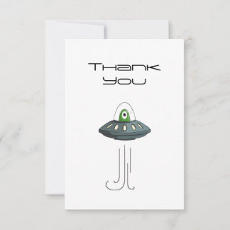 Alien Invader Flat Dankeschön Karte
