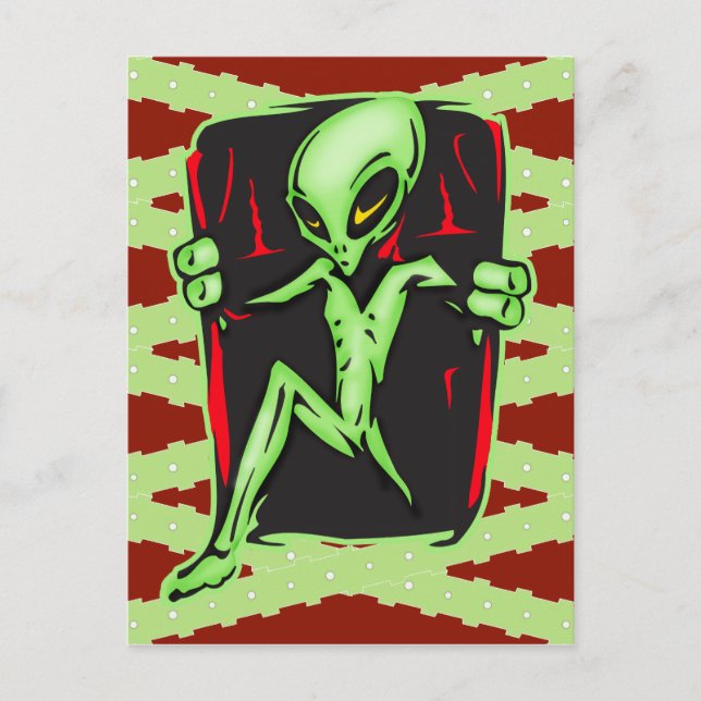 Alien Invades Ihre Zuhause Postkarte (Vorderseite)