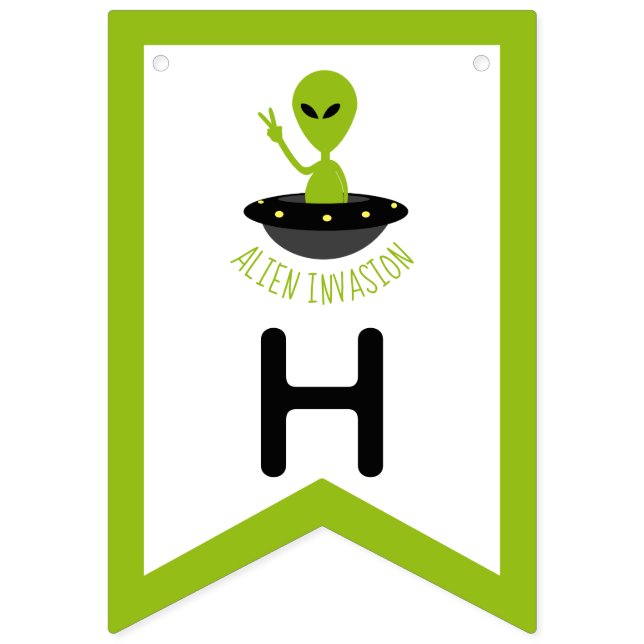 Alien Invasion, Geburtstag Wimpelkette (Zweite Fahne)