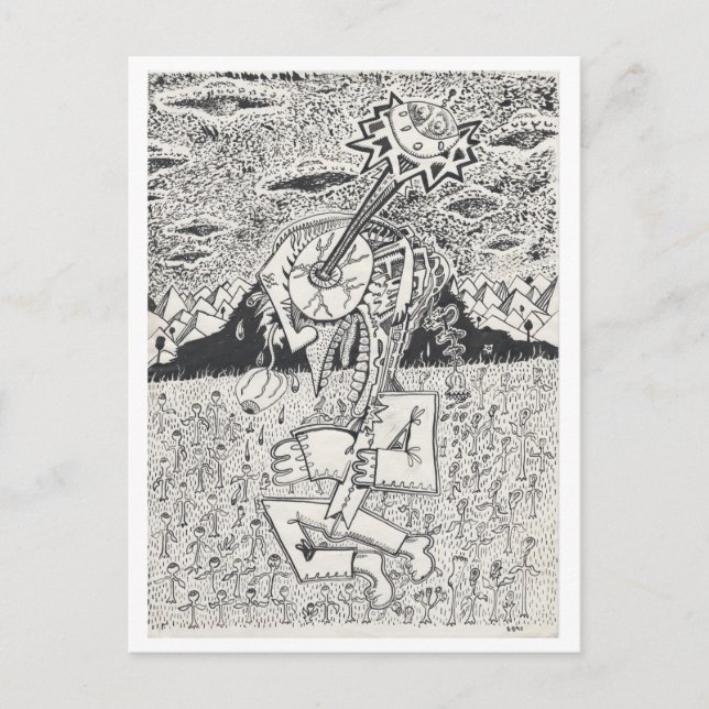 Alien Invasion oder, The Seeding, von Brian Benson Postkarte (Vorderseite)