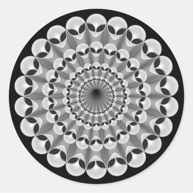 Alien Invasion Runder Aufkleber (Vorderseite)