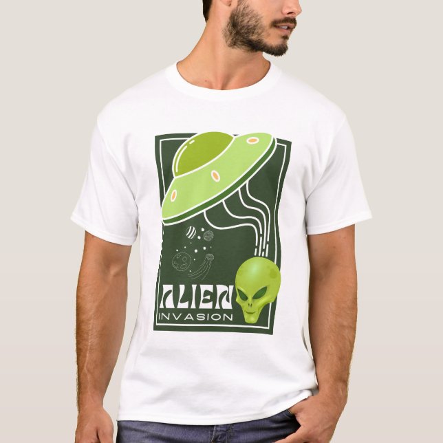 Alien Invasion Ufogalaxie T-Shirt (Vorderseite)