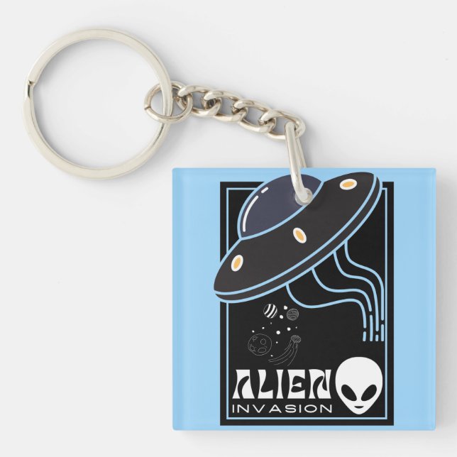 Alien Invasion Weltraumgalaxie UFO Schlüsselanhänger (Vorderseite)
