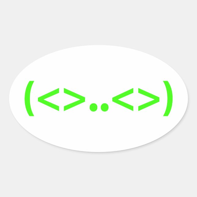 ALIEN Japanisch Emoticon Ovaler Aufkleber (Vorderseite)