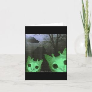 Alien Katzen Ufo Lustige Gruselige Katze Meme Für Karte