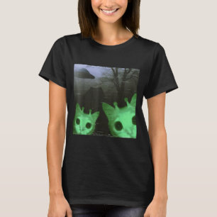 Alien Katzen Ufo Lustiges Gruseliges Katzen Meme F T-Shirt