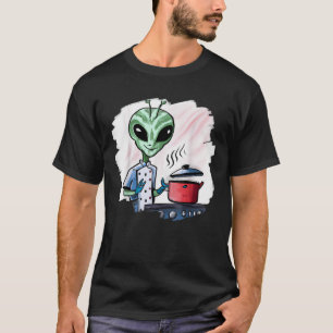 Alien Koch Kochen Funny Coole Außerirdischen aus W T-Shirt