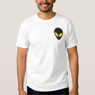 Alien-Kopf mit grünem Augendiagramm Besticktes T-Shirt