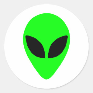 Alien-Kopf Runder Aufkleber