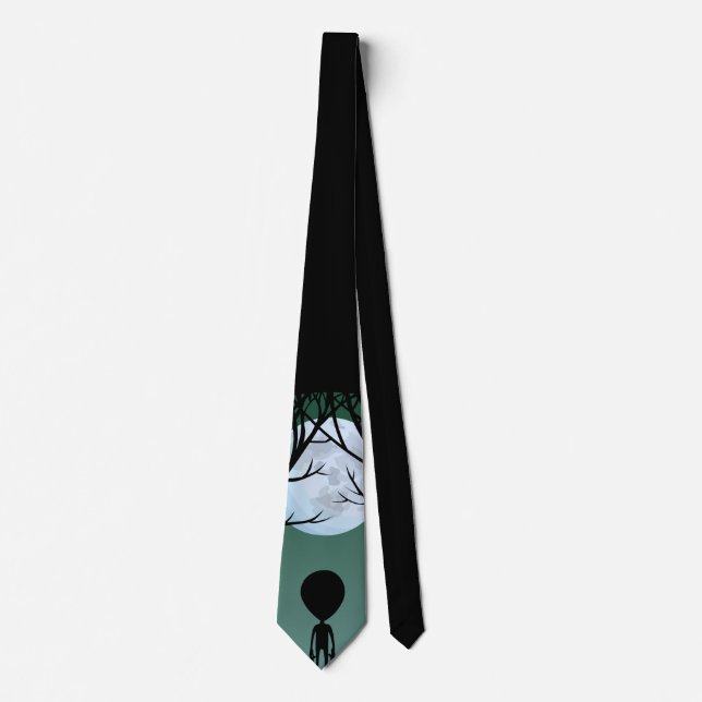 Alien Krawatte Gift Gray Alien Necktie Alien Kunst (Vorderseite)