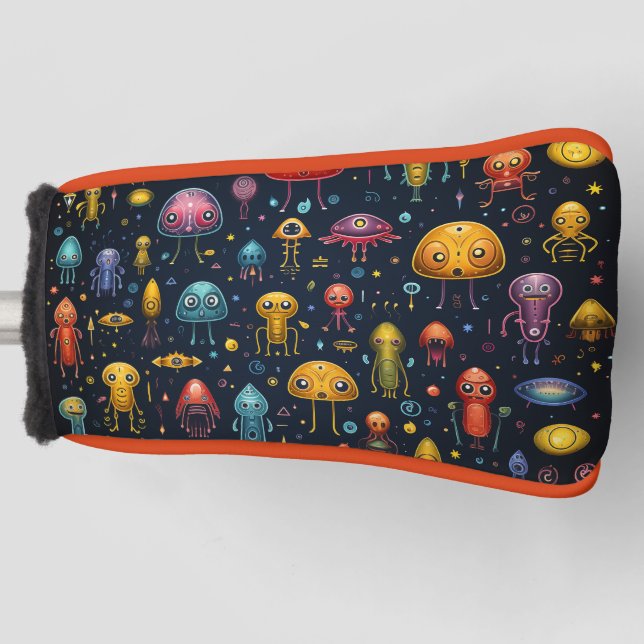Alien Kreaturen Golf Headcover (Vorderseite)