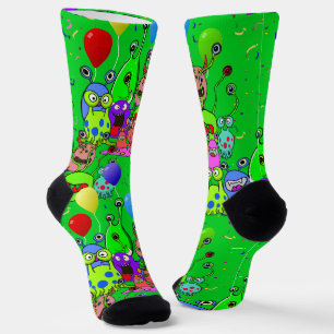 Alien-Kunst * Party mit Aliens Socken