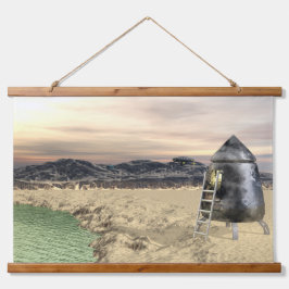 Alien Lander Wandteppich Mit Holzrahmen