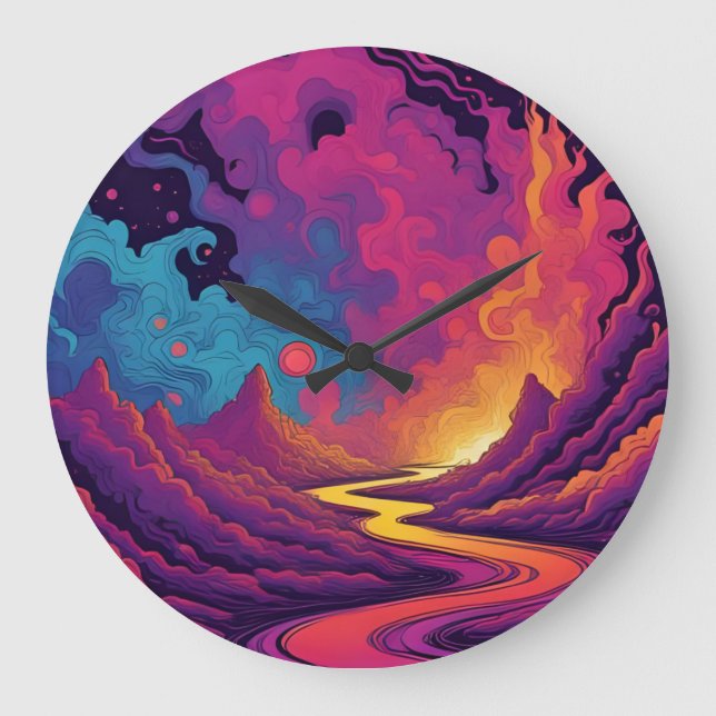 Alien Lands Große Wanduhr (Vorderseite)