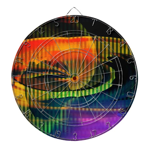 Alien Landscape Rainbow Abstrakt Dartscheibe (vorne)