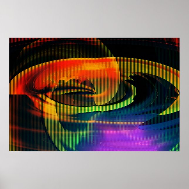 Alien Landscape Rainbow Abstrakt Poster (Vorne)