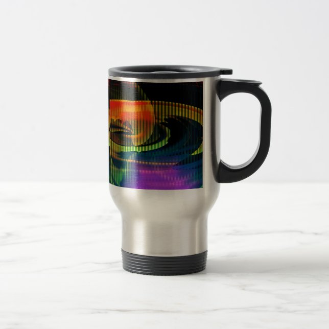 Alien Landscape Rainbow Abstrakt Reisebecher (Rechts)