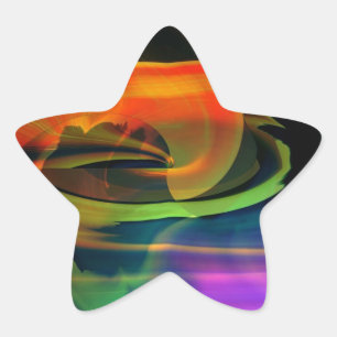 Alien Landscape Rainbow Abstrakt Stern-Aufkleber