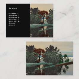 ALIEN LANDSCAPE, TREES LAGOON HYPERION Sci Fi Blac Visitenkarte